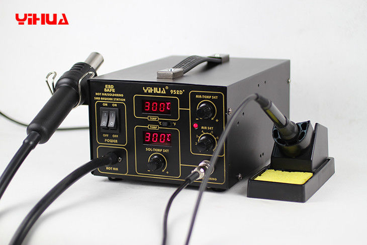 2 σε 1 ηλεκτρονικό σταθμό επανάληψης PCB με το πυροβόλο όπλο ζεστού αέρα/το συγκολλώντας σίδηρο